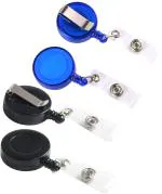 Shining Zon Round Shape YoYo Retractable Key Ring Key Chain for ID Card Holder (Pack of 1 Blue & 1 Black)