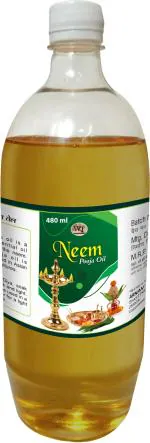 WQT Neem Pooja oil 480 ML For Akhand jyot and havankund pooja remove negative energy