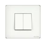 Kolors 2 Module, Modular Switch Plate & inner plate (White) [Kredo Java] [Compatible only with KREST & KREDO Switches] [Package contains only cover plate & inner plate]