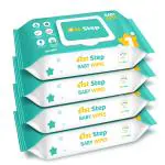 1st Step Baby Wipes with Lid Enriched with Aloe-Vera and Jojoba Oil (72 Wipes/Pack x 4Packs=288 Wipes)