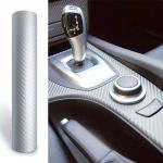 Aarder Silver CARBEN Fiber Vinyl Car Wrap Sheet Roll for car Bike and Gadgets (12inch X 60Inch)