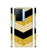 Casotec Black & Gold Design 3D Printed Hard Back Case Cover for iQOO Z7 5G