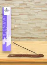 PUSHPVRIND Pack of 6 Natural Incense sticks, (120 Agarbatti Sticks) Tuberose & Lavender | Free Wooden Stand | Safe & Healthy | Made with Essential Oils | Ideal for Pooja, Meditation, Gifting