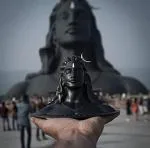 MAYRA Lord Adiyogi Shiva Showpiece Statue for Car Dashbnoard, Table & Office Decor Decorative Showpiece - 11 cm (Polyresin, Black)