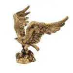 CraftVatika Gold Brass Eagle Statue 15 x 12.7 cm