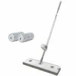PRIME PICK Hand Free Mop for Floor Cleaning, Hands Free Flat Floor Mop with 2 Washable Microfiber Pads, Self Wringing Floor Cleaning Mop, Dry & Wet Dust Mop for Hardwood, Laminate, Tile Floor Cleaning