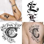 Ordershock Waterproof EC Name Letter Temporary Body Tattoo (Pack of 2)
