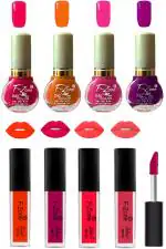 OUR BEAUTY Nail Polish And Lipstick Combo 38 (Pack Of 8)