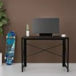 FURLAY Foldable Desk or Study Table (Dark Brown) (Engineered Wood)