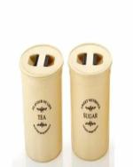 DK TRENDZ One Airseal Tea, Coffee & Sugar Container 900 ml Airtite container(Set of 2 Random Cream Colour)