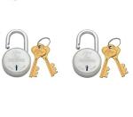 Godrej Locks Silver Carton Navtal Padlock With 7 Levers And 2 Keys (Set Of 2)