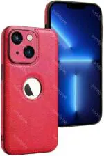 Wellpoint Apple iPhone 14 Red Leather Mobile Back Cover