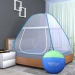 Kunkun Royal Blue Polyester King Double Bed Box Mosquito Net for Adults|NET | Good Night |Mosquito Net |Bed |bedbugs |mouse trap |bed bugs |orkin |