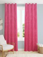Homefab India 2 Piece Velvet Door Curtains - 7 feet, Pink