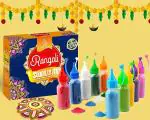 CraftVatika Set of 10 Rangoli Colour Powder Squeeze Bottles Diwali Decoration Items for Home