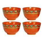 Caffeine Orange Ceramic Dessert Bowl (Set Of 4)