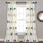 Pjdecor Cream Printed Polyester Blackout Single Long Door Curtain (8ft)