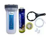 Bioway 10'' Transparent Unbreakable Pre Filter Bowl Housing Set With 9'' MLT thread filter cartridge + Spanner + Elbow + taplon tap For All brand Water Purifier Pre filter