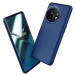 LIRAMARK Liquid Silicone Soft Back Cover Case for OnePlus 11 5G / 1+11 5G (Midnight Blue)
