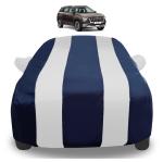 Auto Hub Car Cover Compatible with Hyundai Alcazar with Mirror Pockets, Triple Stitched, Water Resistant Car Body Cover, Navy, Silver