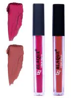 bq BLAQUE Matte Liquid Lip Gloss Combo of 2# 105-113 (8 ml, Dark & Bold Pink & Brown)