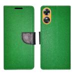 A D Enterprises Green MRC Flip Cover for Oppo A17 | Magnetic Case | Shock Absorbent | Flip Cover Oppo A17