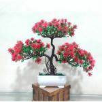 Saf Artificial Plant With Pot For Table, Dining Table And Office Decor Bonsai Wild Artificial Plant With Pot    (25 Cm, Red)