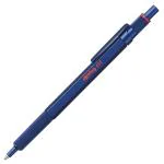 Rotring Ball Point Pen 1.0Mm Medium Point Black Ink Blue All Metal Body Hexagonal Barrel Non-Slip Knurled Grip Refillable 600 Series
