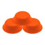 Jaycee Microwave Safe And BPA Free Orange Round Virgin Plastic Multipurpose Bowl - 300 Ml (Pack Of 3)