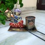 Kaptown Kreations Iron Handmade Decorative Musician Figurine Design Pen Holder For Table Decor, Office Decor, Home Decor (8x3x6) Inch
