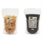 Thanjai Natural Combo Pack Of 1Kg Almond Gum (Badam Pisin) And 1kg Sabja Seeds