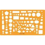 Qatalitic Circle Square Rectangle Arrows Ellipse Triangle Hexagon Pentagon Symbols Drawing Drafting Template Stencil Assorted Craft Materials