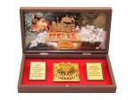 GoldGiftIdeas 24K Gold Plated Vaishno Devi Photo Frame with Charan Paduka Box, Ambe Maa Wooden Momento Gift, Occasional Return Gift, Religious Frame for Worship