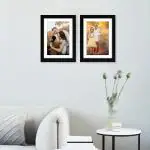 Set of 2 Photo Frames With Mount Paper (6 X 8 Inch - 2), Black