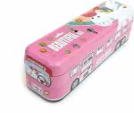 POKSI CITY BUS ANIMALS Art Metal Pencil Box l Set of 1 Pink