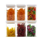 GOLMOX Unbreakable Air Tight Square Plastic Containers Set for Kitchen Storage 1100ml Kitchen Container, Storage Containers, Container Sets, Plastic Grocery Container (PACK OF 6 WHITE)