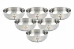 JAGGERY Stainless Steel Heavy Gauge chhaliya Bowl with Mirror Finish Pack of 6 capcity-250ml (Dia-13cm, H-4cm)
