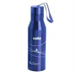 Cello Refresh Stainless Steel Double Walled Water Bottle, Hot and Cold, 500ml, 1pc Flask, Blue