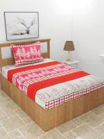 MORADO Premium Poly Cotton Single Bed Bedsheet (60x90 Inches) with 1 Pillow Covers (17x27 Inches)