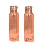 Imago Plain 1000ml Pure Copper bottle Lacquare Coated (Pack of 2)