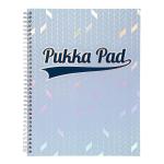 Pukka Pad A4 Size Single Line Ruled Notebook Set Pack Of 3 Micro Perforated Pages Light Blue Designer Cover College Ruled 200 Pages 80Gsm Spiral Wirebound 4 Hole Punched Glee Series