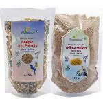 Farmbean Bird Food Combo Pack of 2-900 Gms(Yellow Millet 450 g, Mix Bird 450g) Fortified with Spirulina ,Bird Food for Conures, Lovebirds, African Grey, Macaws, Cockatoo, Canaries