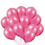 WISHKEY Shiny Glossy Pink Metallic Latex Balloons For Birthday, Anniversary, Engagement Celebration