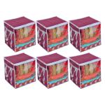 SH NASIMA XL Saree Cover/sari organizer with handles and transparent front ( Maroon) Pack of 6