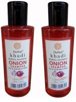 Khadi Herbal Red Onion SLS Shampoo, Herbal Shampoo, Khadi Shampoo, Damage Repair Dryness Care, Anti-hair Fall, Split-ends Repair For Men & Women 420ml (Pack of 2)