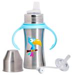 Adore Twilight 2in 1 Stainless Steel Sipper with Twin Handle 250ml- Blue Toucan
