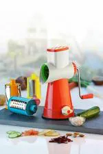 ODD M EVEN 4 in 1 Multi-Functional Drum Rotary Vegetable Cutter, Shredder, Grater & Slicer