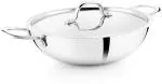 PNB Kitchenmate Stainless Steel Steel Triply Karahi With Lid 24 Cm 2.5 L Kadhai 24 Cm Diameter With Lid 2.5 L Capacity