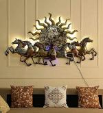 RHD Metal Abstract Floral Art/Wall Art/Wall Decore/Iron Wall Hanging/Wall Sculpture SUN HORSES Restaurant, office, café, living room, Bedroom & gift (36 * 2 * 36*INCH)