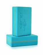 MLMY (MY LIFE MY YOGA) Yoga Blocks EVA Foam Block to Support and Deepen Poses, Improve Strength and Aid Balance and Flexibility - Pack of 2 (Cyan)